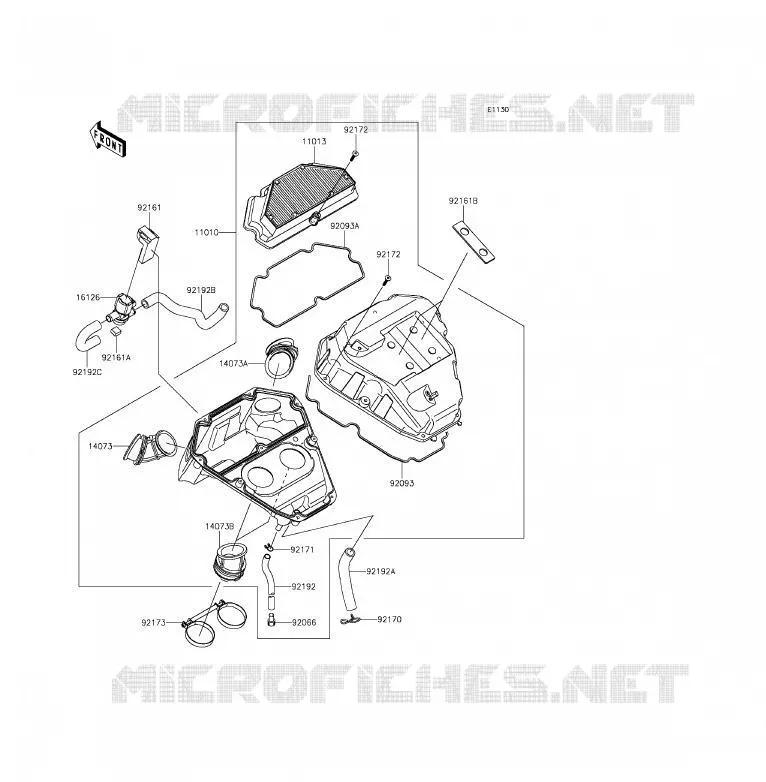 FILTRE A AIR Kawasaki MOTOS 650 2012 ER-6F  EX650ECF