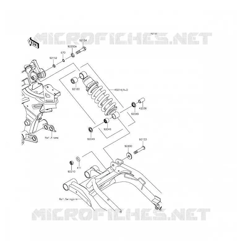 SUSPENSION/AMORTISSEUR Kawasaki MOTOS 650 2012 ER-6F  EX650ECF