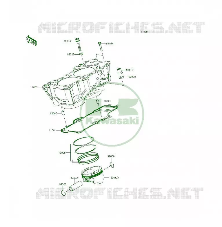 CYLINDRE/PISTON Kawasaki MOTOS 650 2013 ER-6F  EX650EDS