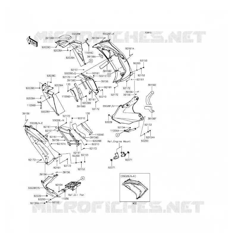 Cowling Lowers(1/2)(ECF-EEF) Kawasaki MOTOS 650 2013 ER-6F  EX650EDS