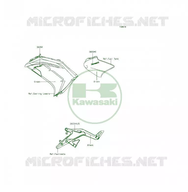 Decals(Green)(EDS) Kawasaki MOTOS 650 2013 ER-6F  EX650EDS
