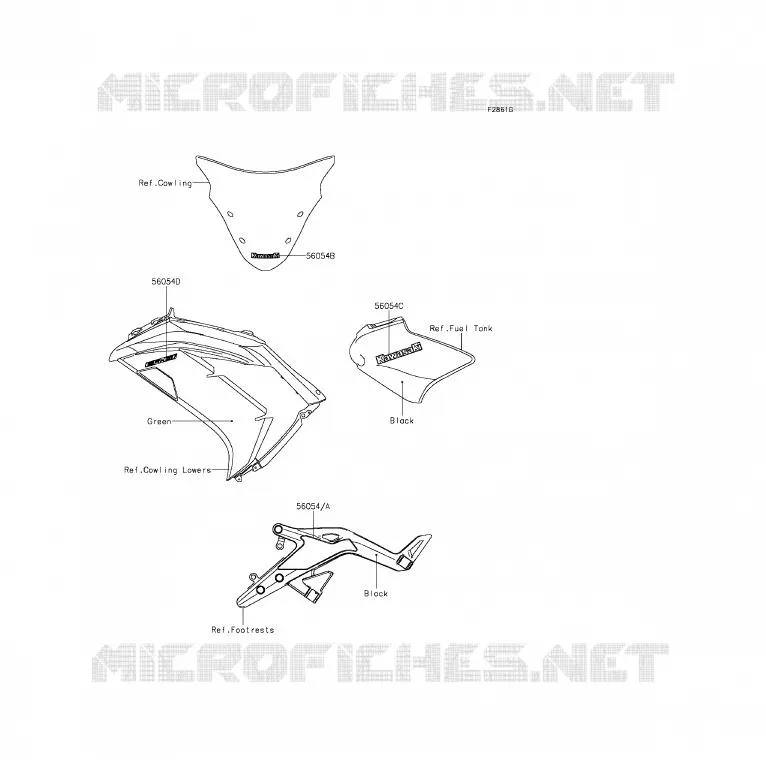 Decals(Green)(EFF) Kawasaki MOTOS 650 2013 ER-6F  EX650EDS