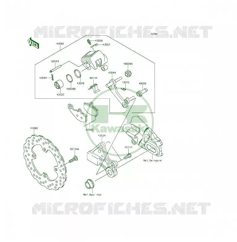 FREIN ARRIERE Kawasaki MOTOS 650 2013 ER-6F  EX650EDS