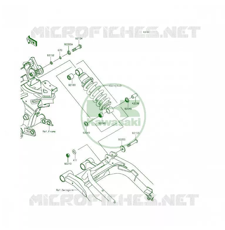 SUSPENSION/AMORTISSEUR Kawasaki MOTOS 650 2013 ER-6F  EX650EDS