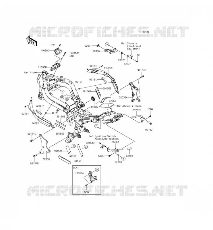 PIECE DE CADRE (COUVERTURE) Kawasaki MOTOS 650 2013 ER-6F  EX650EDS