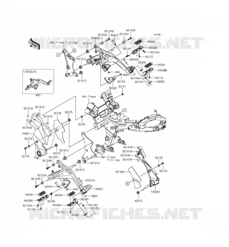 REPOSE PIED Kawasaki MOTOS 650 2013 ER-6F  EX650EDS