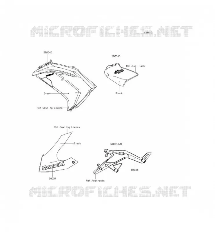 STICKER(GREEN)(CN) Kawasaki MOTOS 650 2013 ER-6F  EX650EDS