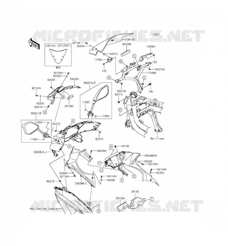 CARENAGE Kawasaki MOTOS 650 2013 ER-6F  EX650EDS