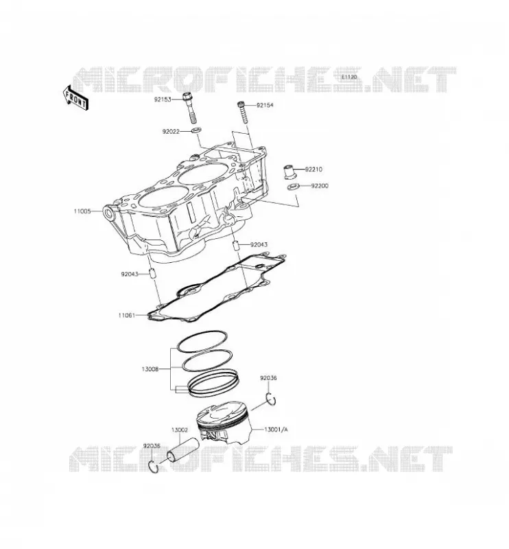 CYLINDRE/PISTON Kawasaki MOTOS 650 2013 ER-6F  EX650EDS