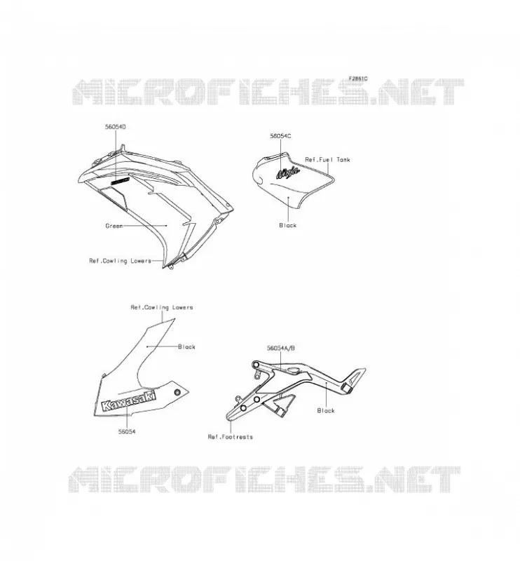 STICKER(GREEN)(CN) Kawasaki MOTOS 650 2013 ER-6F  EX650EDS