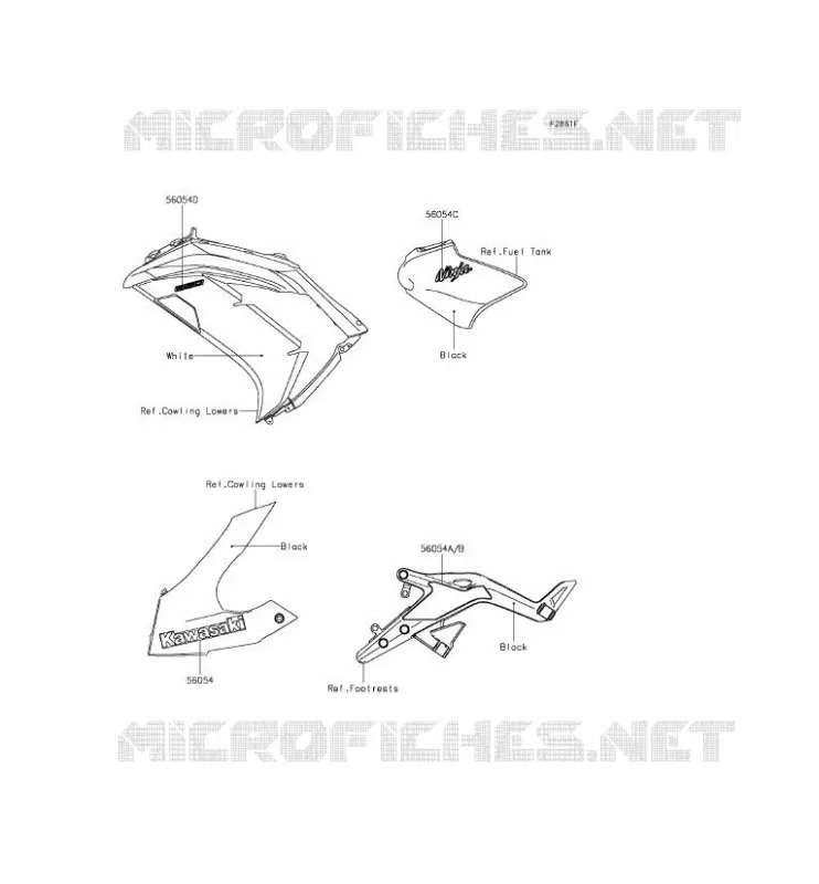 STICKER(WHITE) Kawasaki MOTOS 650 2013 ER-6F  EX650EDS