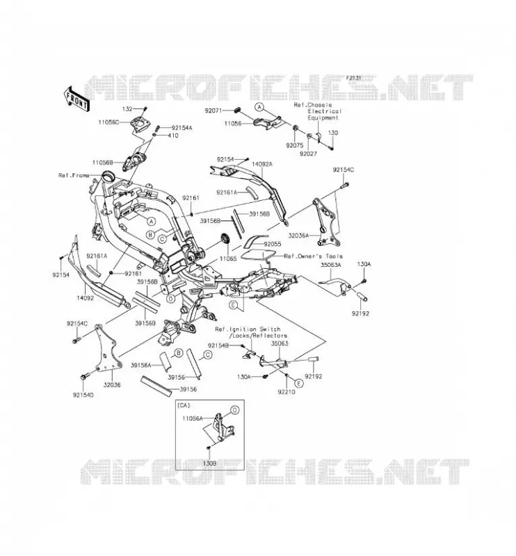 PIECE DE CADRE (COUVERTURE) Kawasaki MOTOS 650 2013 ER-6F  EX650EDS