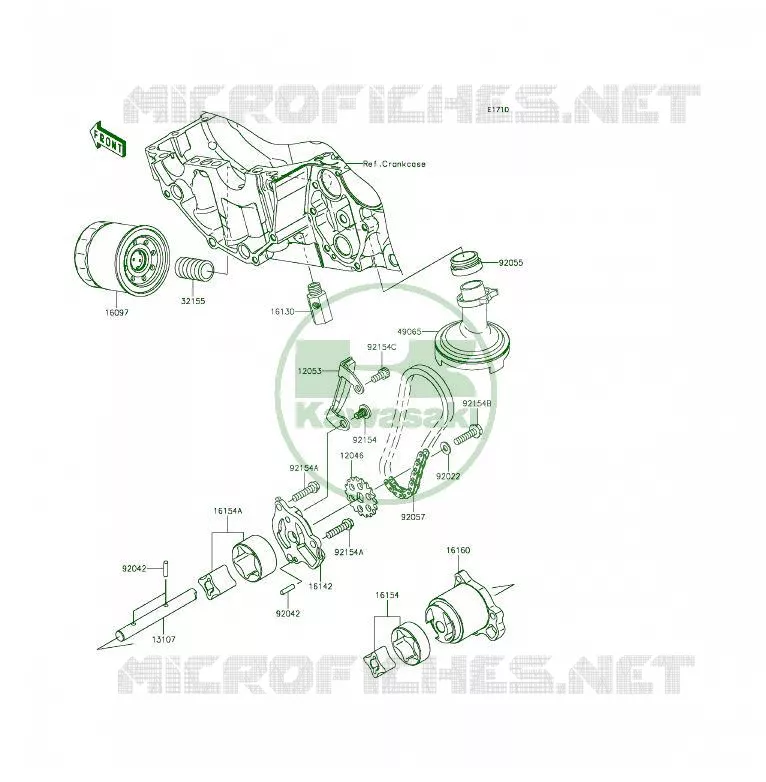 POMPE A HUILE Kawasaki MOTOS 650 2014 ER-6F  EX650EEF