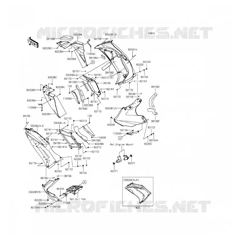 Cowling Lowers(1/2)(ECF-EEF) Kawasaki MOTOS 650 2014 ER-6F  EX650EEF