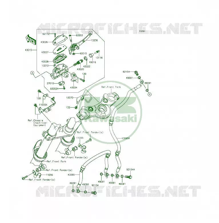 MAITRE CYLINDRE AV Kawasaki MOTOS 650 2014 ER-6F  EX650EEF