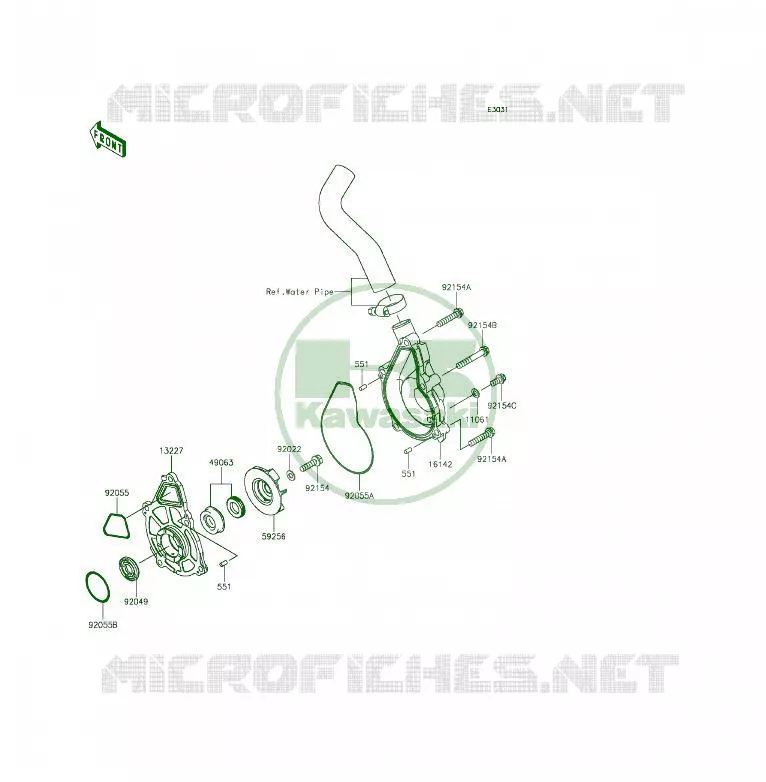 POMPE &Agrave; EAU Kawasaki MOTOS 650 2014 ER-6F  EX650EEF