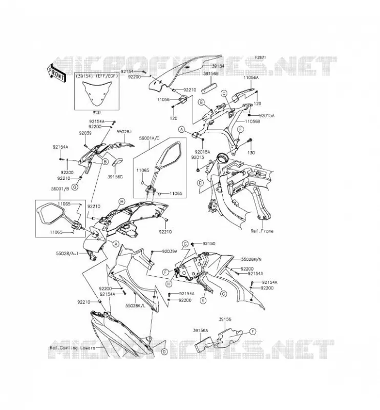 CARENAGE Kawasaki MOTOS 650 2014 ER-6F  EX650EEF