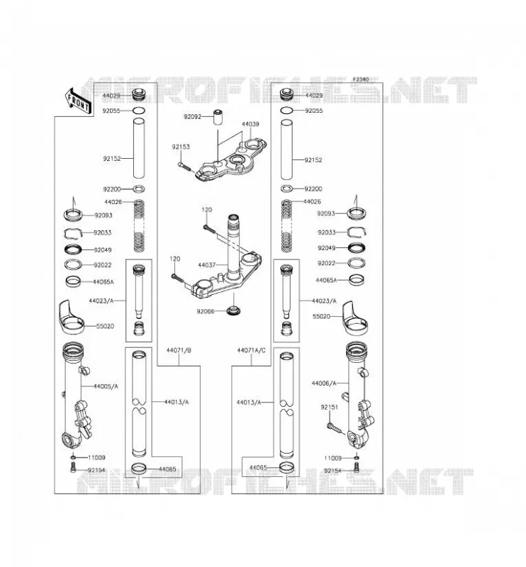 FOURCHE Kawasaki MOTOS 650 2014 ER-6F  EX650EEF