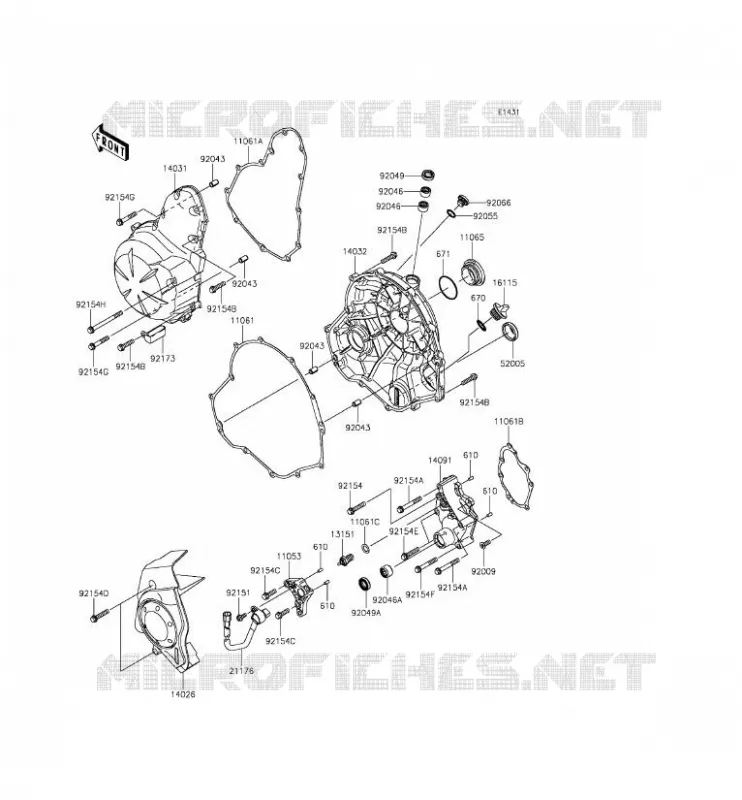 COUVERCLES MOTEUR Kawasaki MOTOS 650 2014 ER-6F  EX650EEF