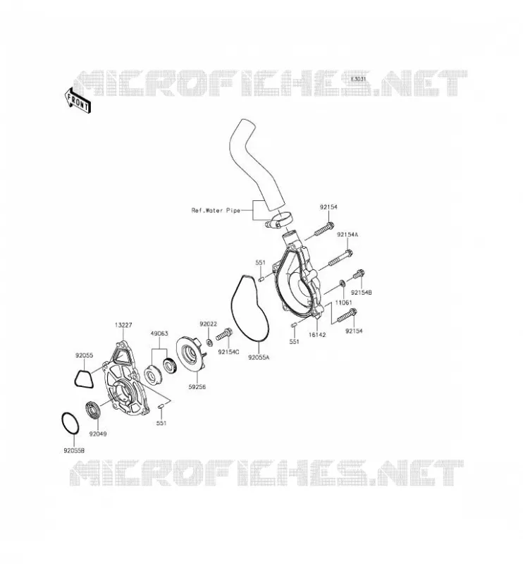 POMPE &Agrave; EAU Kawasaki MOTOS 650 2014 ER-6F  EX650EEF