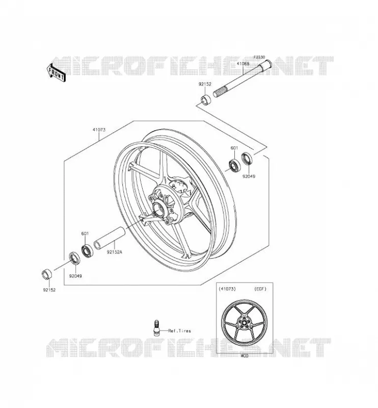 ROUE AVANT Kawasaki MOTOS 650 2014 ER-6F  EX650EEF