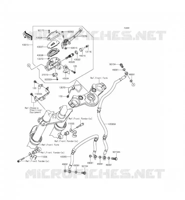 MAITRE CYLINDRE AV Kawasaki MOTOS 650 2015 ER-6F  EX650EFF