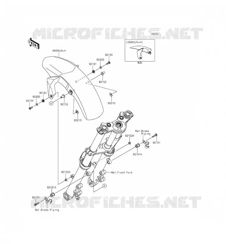 GARDE BOUE AVANT Kawasaki MOTOS 650 2012 ER-6F ABS  EX650FCF