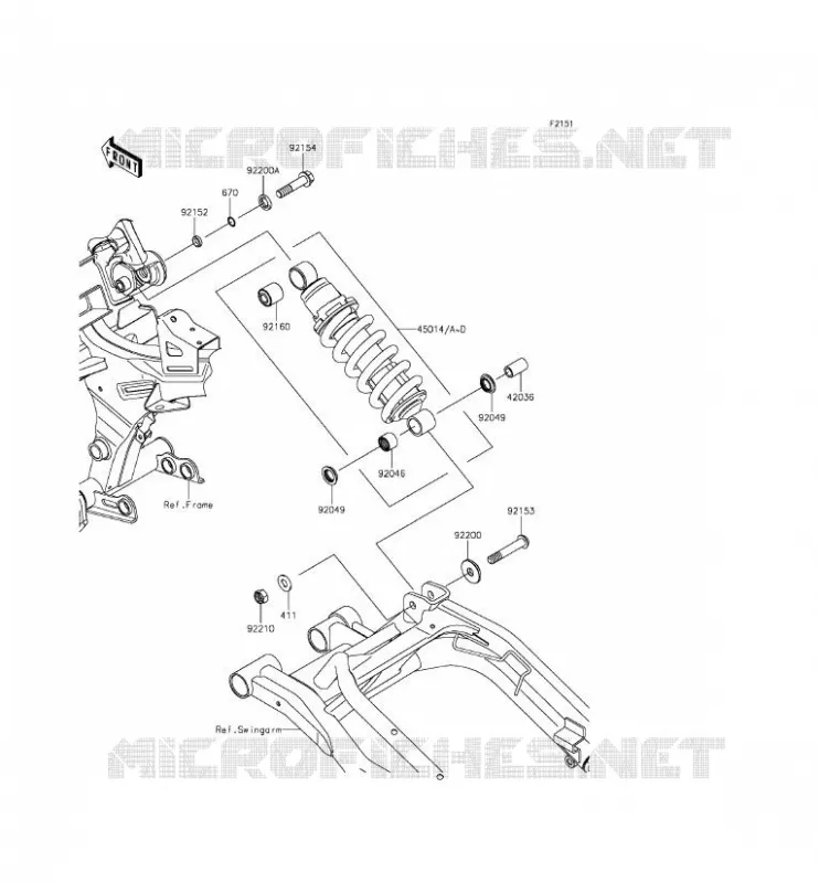 SUSPENSION/AMORTISSEUR Kawasaki MOTOS 650 2012 ER-6F ABS  EX650FCF