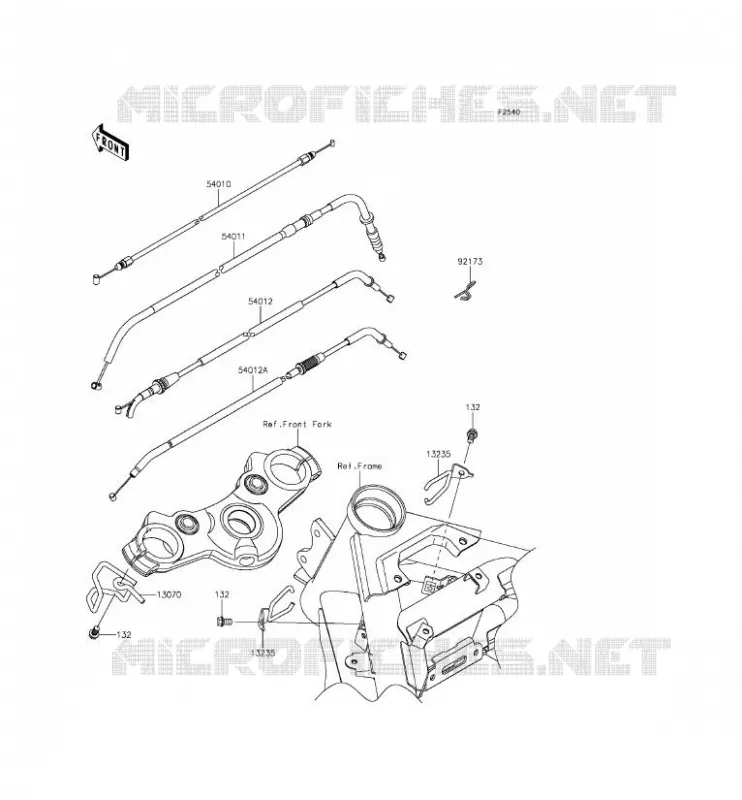 CABLES Kawasaki MOTOS 650 2012 ER-6F ABS  EX650FCF