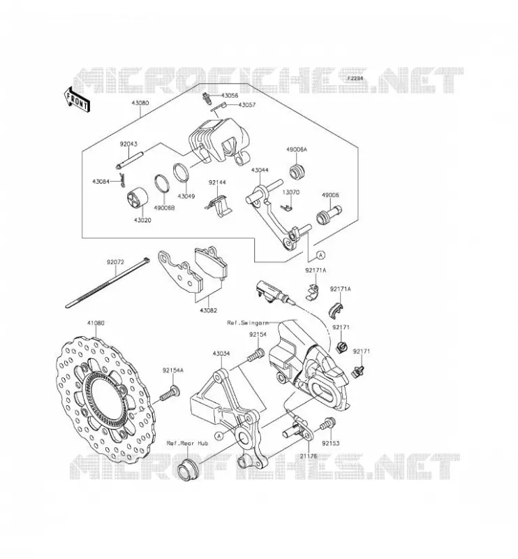 FREIN ARRIERE Kawasaki MOTOS 650 2012 ER-6F ABS  EX650FCF