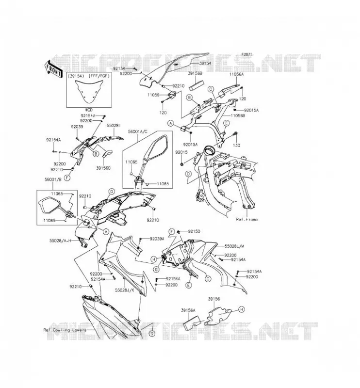 CARENAGE Kawasaki MOTOS 650 2013 ER-6F ABS  EX650FDS