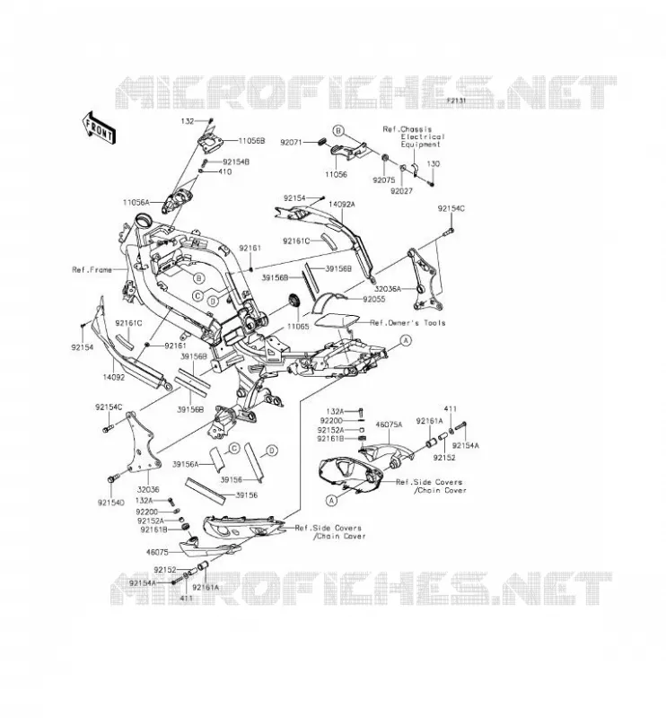PIECE DE CADRE (COUVERTURE) Kawasaki MOTOS 650 2013 ER-6F ABS  EX650FDS