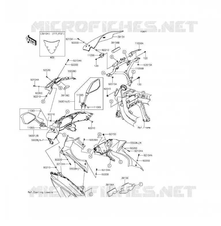 CARENAGE Kawasaki MOTOS 650 2013 ER-6F ABS  EX650FDS