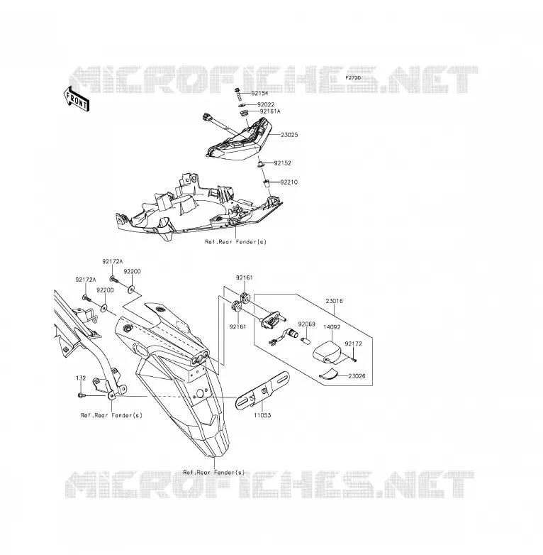 FEUX ARRI&Egrave;RE(S) Kawasaki MOTOS 650 2013 ER-6F ABS  EX650FDS