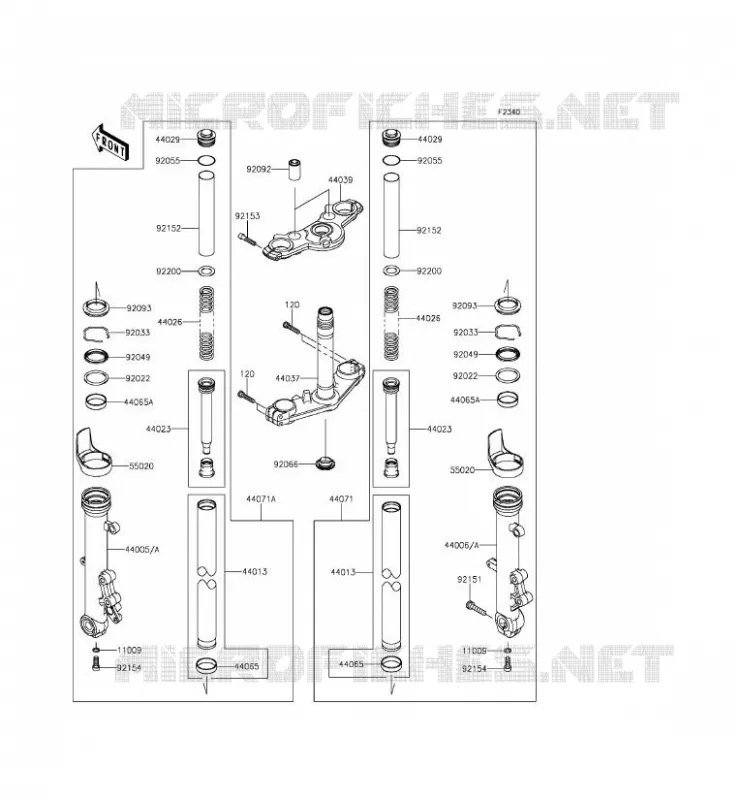 FOURCHE Kawasaki MOTOS 650 2014 ER-6F ABS  EX650FEF
