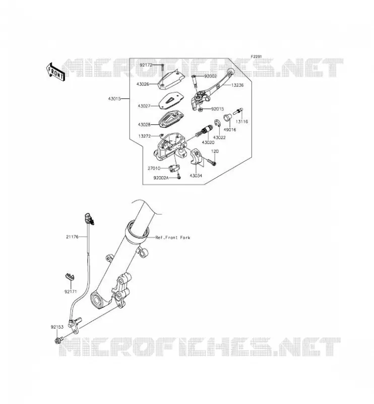 MAITRE CYLINDRE AV Kawasaki MOTOS 650 2014 ER-6F ABS  EX650FEF