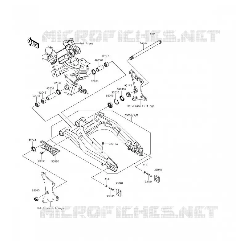 BRAS OSCILLANT Kawasaki MOTOS 650 2014 ER-6F ABS  EX650FEF