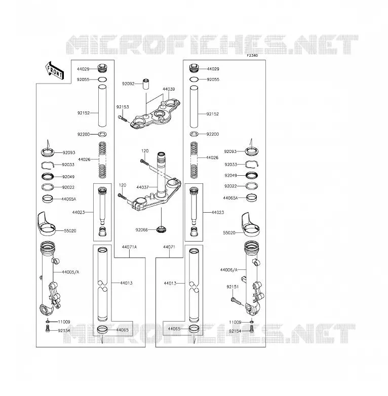 FOURCHE Kawasaki MOTOS 650 2014 ER-6F ABS  EX650FEF