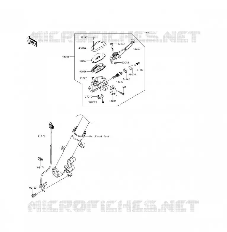 MAITRE CYLINDRE AV Kawasaki MOTOS 650 2014 ER-6F ABS  EX650FEF