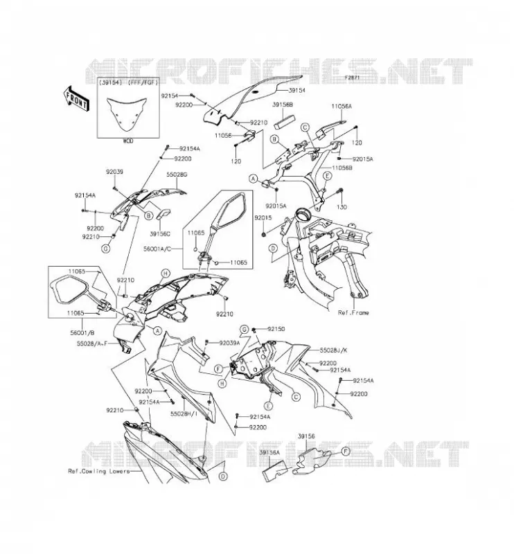 CARENAGE Kawasaki MOTOS 650 2014 ER-6F ABS  EX650FEF