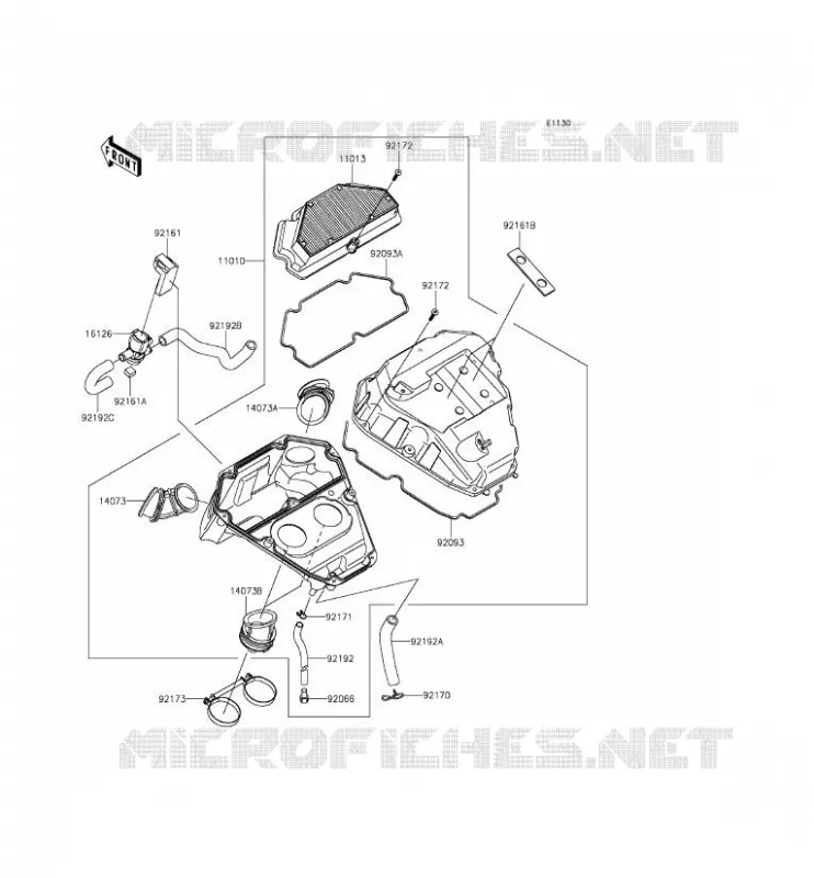 FILTRE A AIR Kawasaki MOTOS 650 2014 ER-6F ABS  EX650FEF