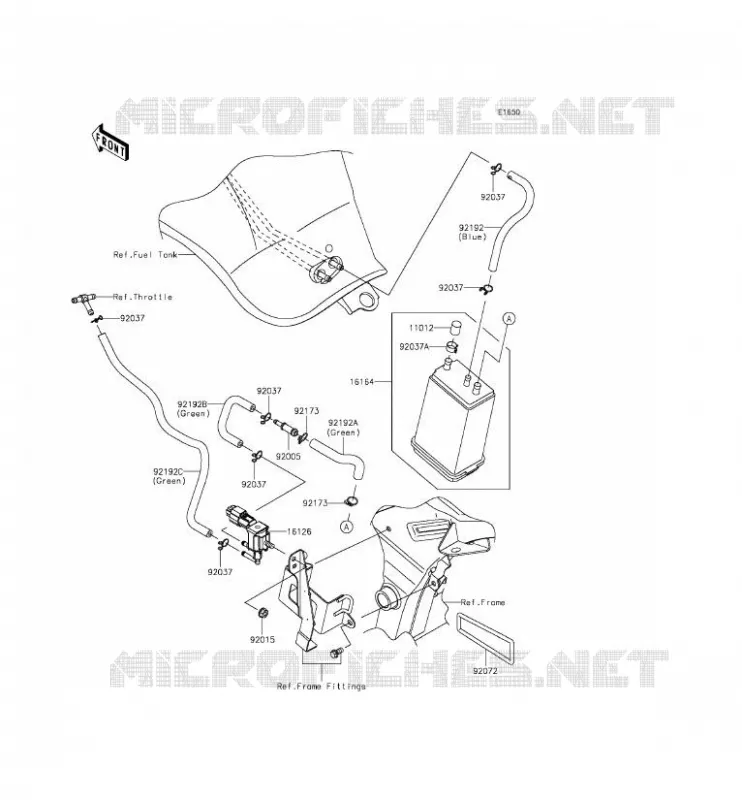 SYSTEME D'EVAPORATION CARBURANT(CA) Kawasaki MOTOS 650 2014 ER-6F ABS  EX650FEF