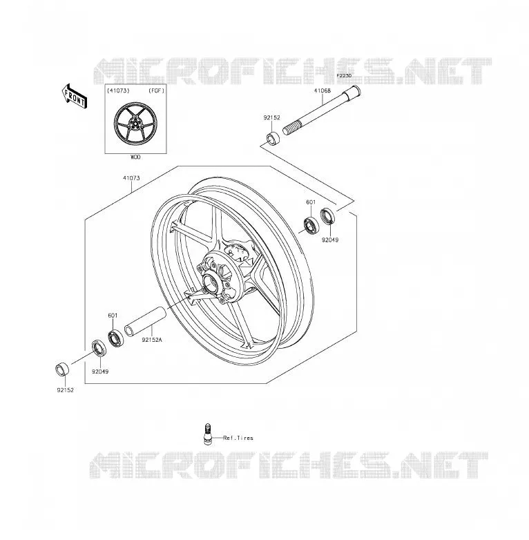 ROUE AVANT Kawasaki MOTOS 650 2015 ER-6F ABS  EX650FFF