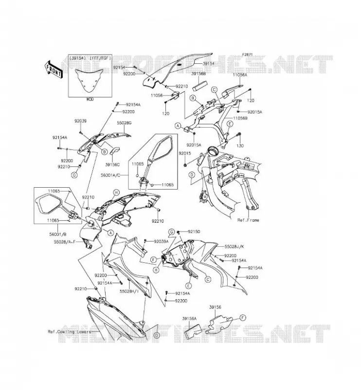 CARENAGE Kawasaki MOTOS 650 2015 ER-6F ABS  EX650FFF