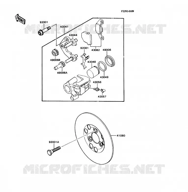 FREIN AVANT Kawasaki MOTOS 80 1988 KD80X  KD80-N1