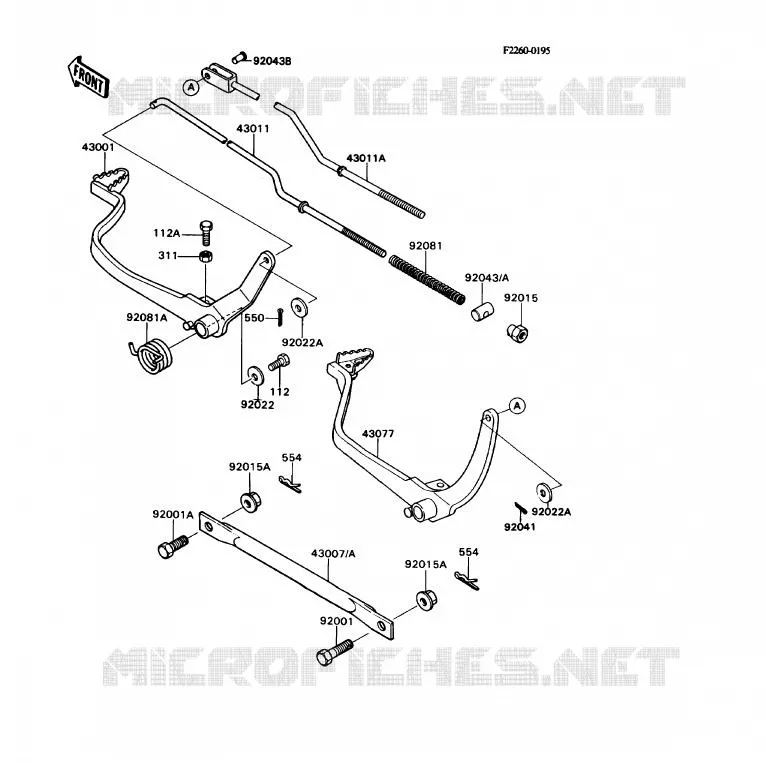 PEDALE DE FREIN Kawasaki MOTOS 80 1988 KD80X  KD80-N1