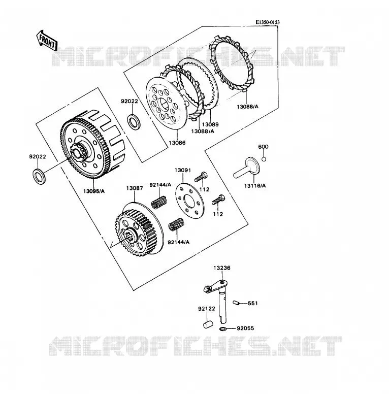 EMBRAYAGE Kawasaki MOTOS 80 1989 KD80X  KD80-N2