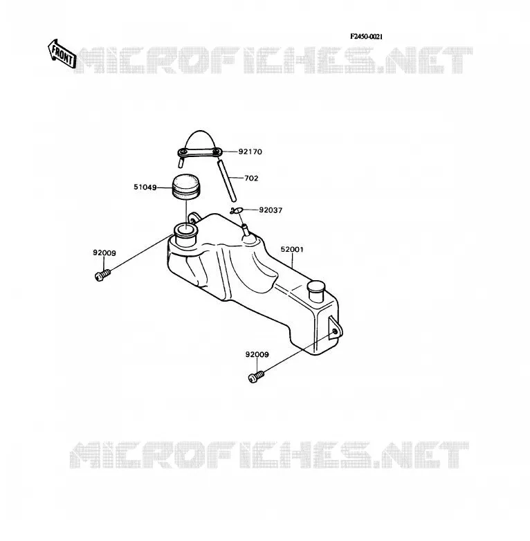 R&Eacute;SERVOIR D'HUILE Kawasaki MOTOS 80 1989 KD80X  KD80-N2