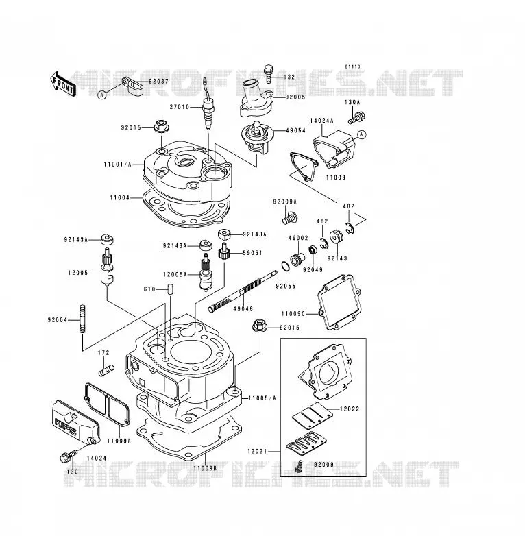 CULASSE/CYLINDRE Kawasaki MOTOS 125 1991 KDX125SR  KDX125-A2