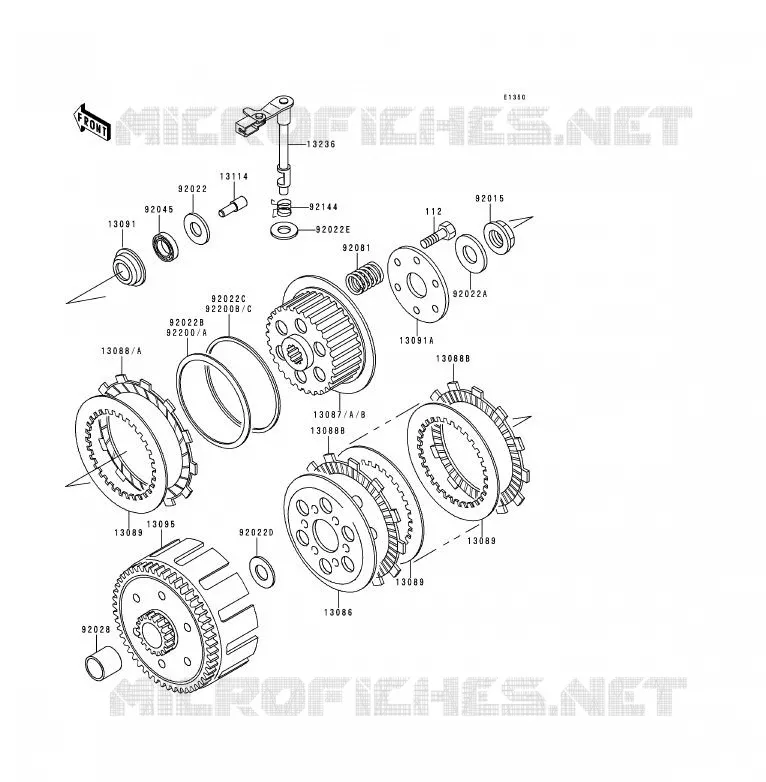 EMBRAYAGE Kawasaki MOTOS 125 1991 KDX125SR  KDX125-A2